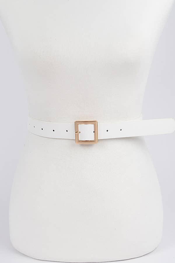 White Faux Leather Belt