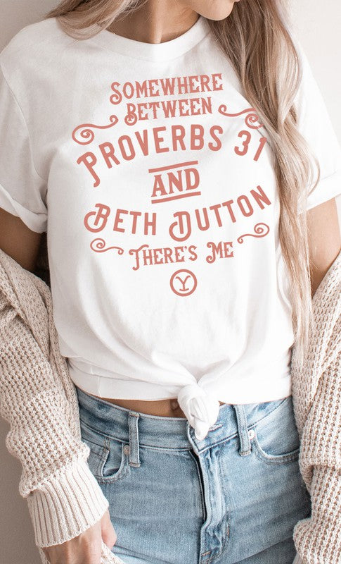 Somewhere Between Proverbs Beth Graphic Tee Plus