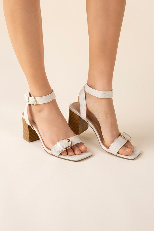 Trixie Buckle Detail Block Heel Sandals