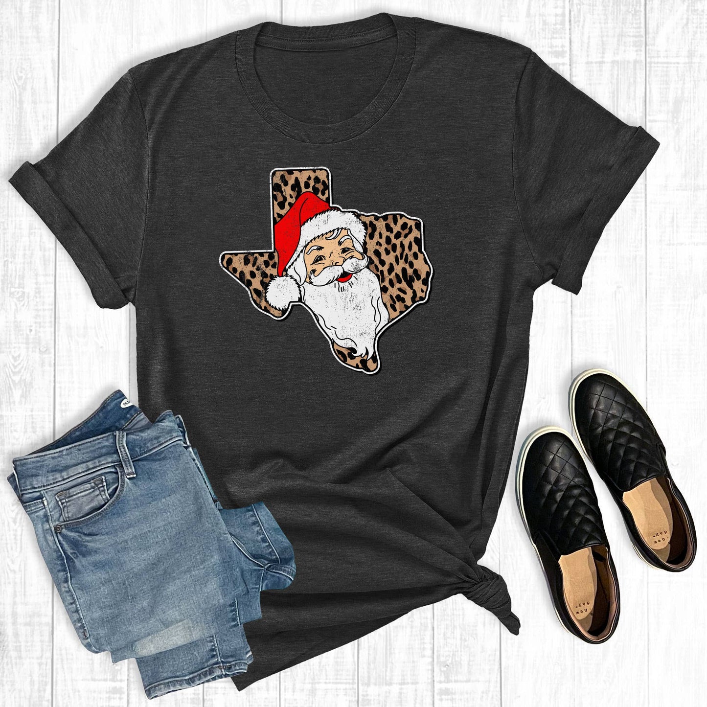 Texas Leopard Santa Tee