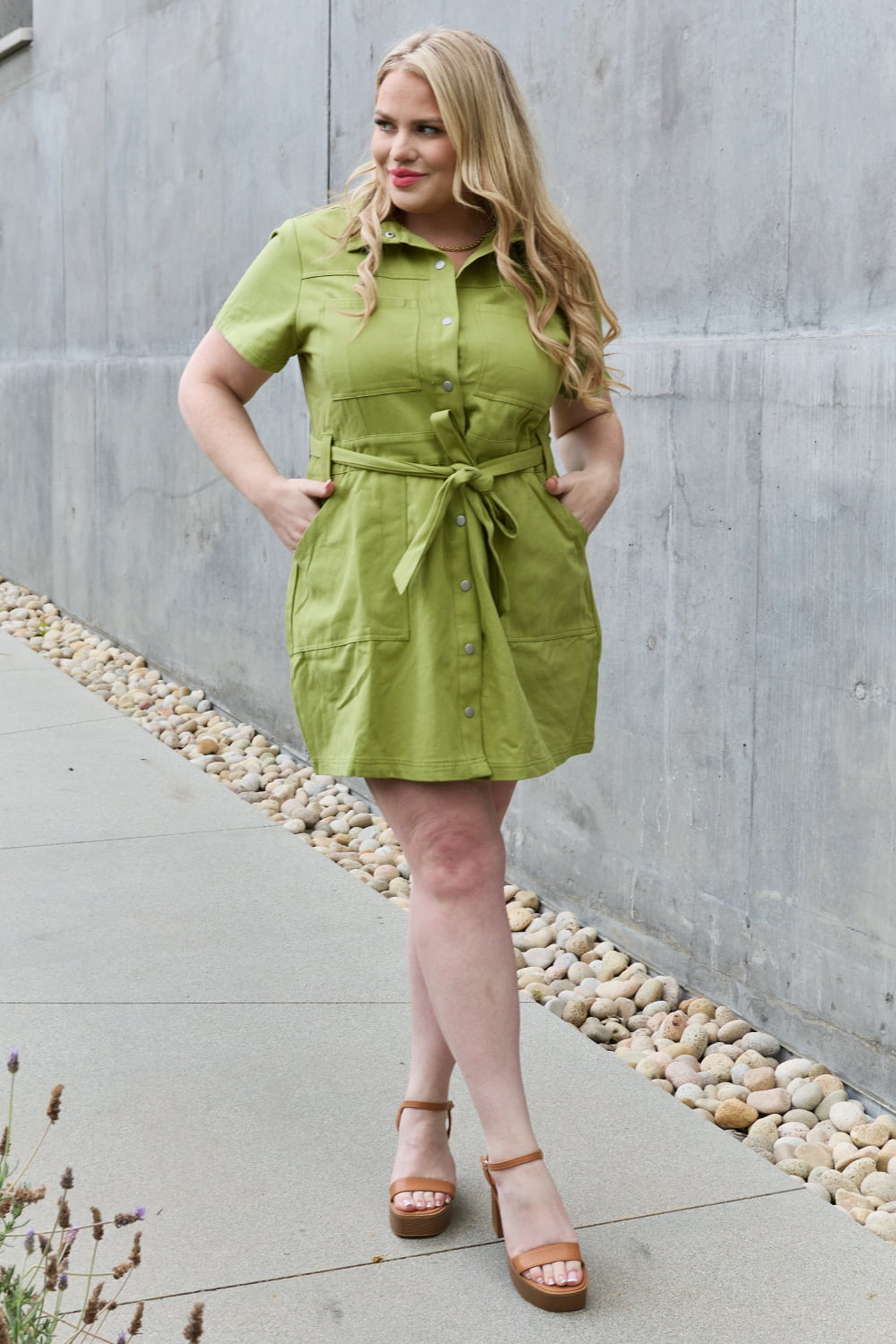 Stick With Me Button Down Dress