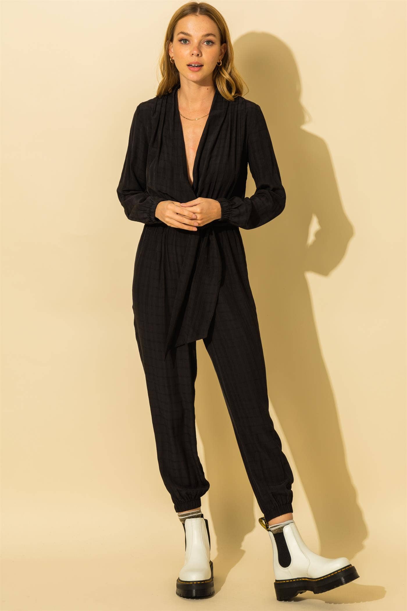 Black Long Sleeve Jumpsuit