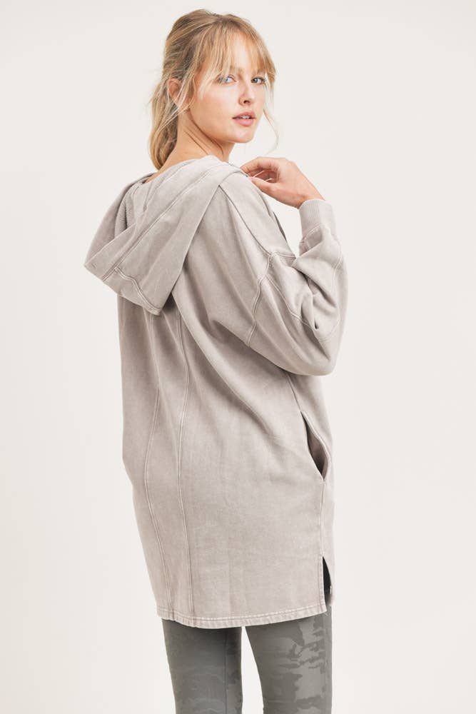 Greige Mineral-Washed Pullover