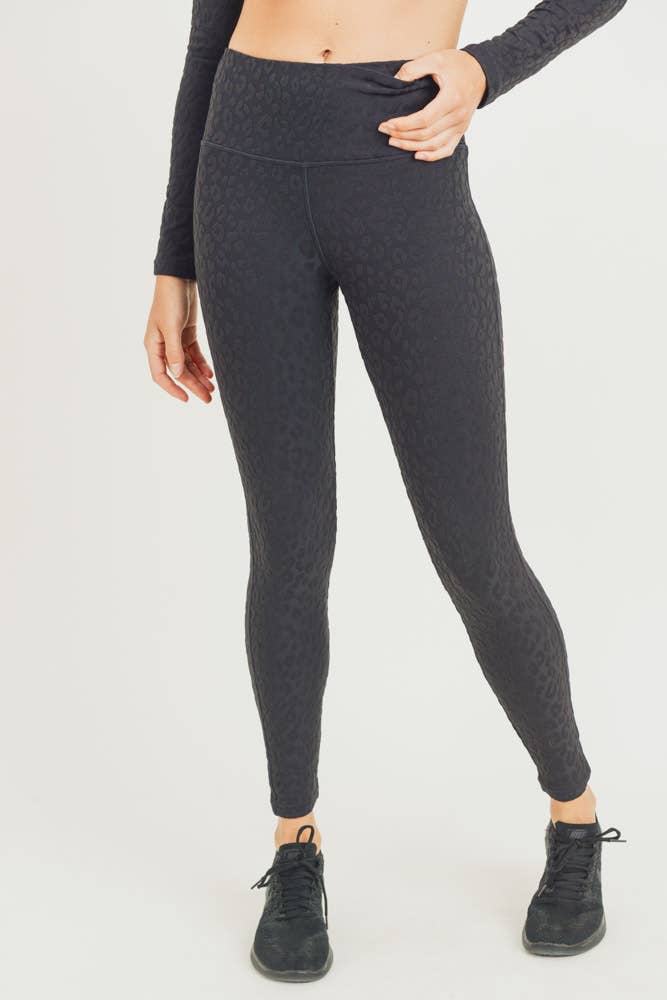 Leopard Jacquard TACTEL® High-Waisted Leggings