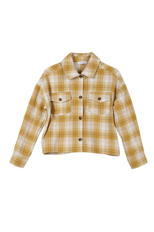 Mona Cropped Plaid Shacket