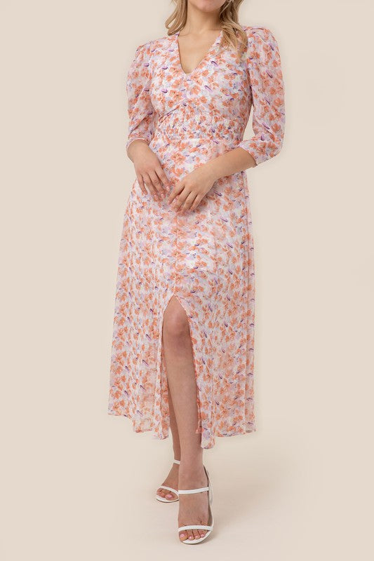 Vanessa Floral V Neck Maxi Dress