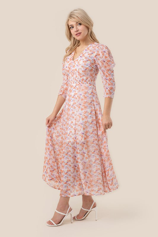 Load image into Gallery viewer, Vanessa Floral V Neck Maxi Dress
