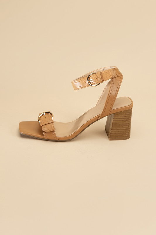 Trixie Buckle Detail Block Heel Sandals