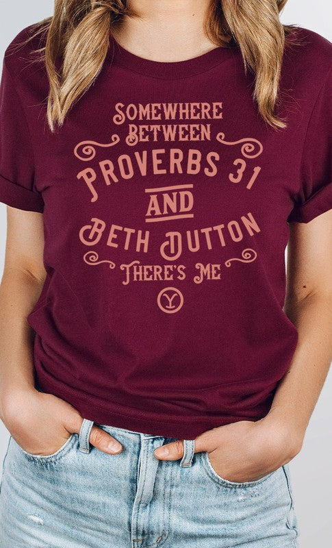 Somewhere Between Proverbs Beth Graphic Tee Plus
