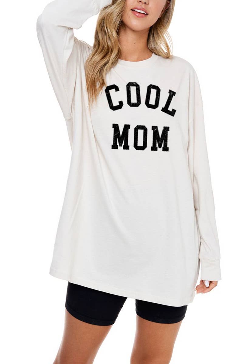 Cream Cool Mom Graphic Tee