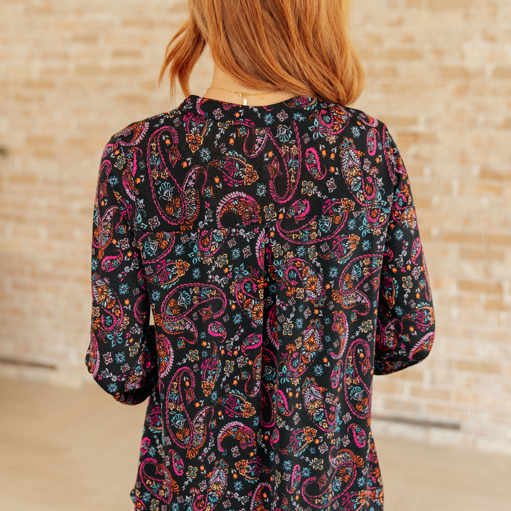 
                      
                        Lizzy Top in Black Paisley
                      
                    