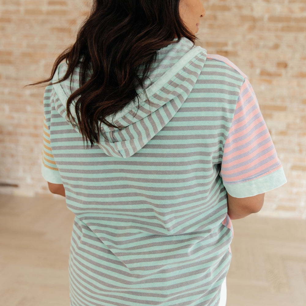 
                      
                        New Light Color Block Striped Hoodie
                      
                    