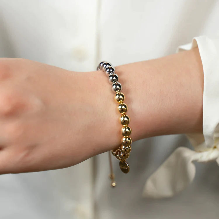 
                      
                        PREORDER: Two Tone Adjustable Bracelet in Assorted Sizes
                      
                    