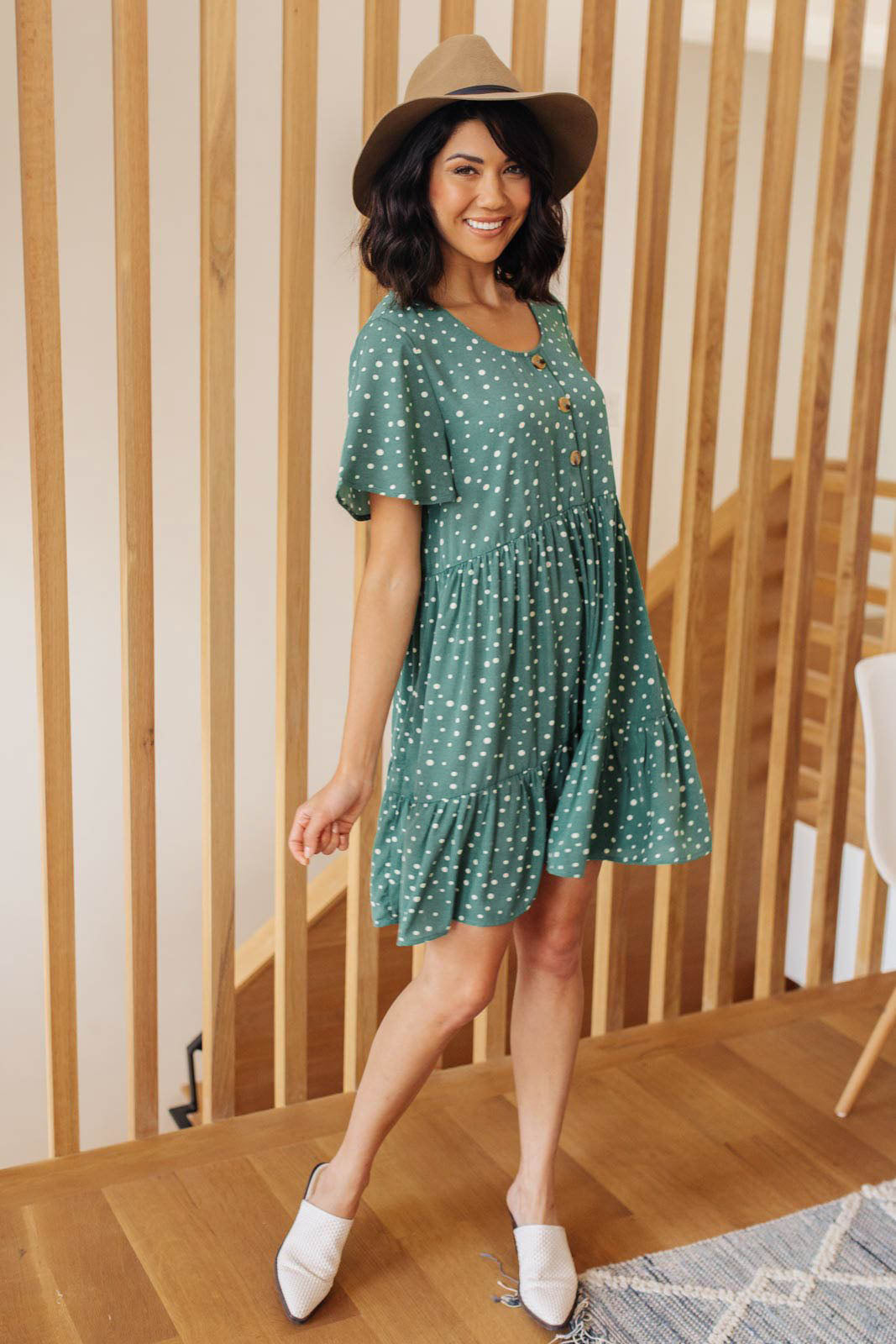 Load image into Gallery viewer, Sweet Dots Dress in Green
