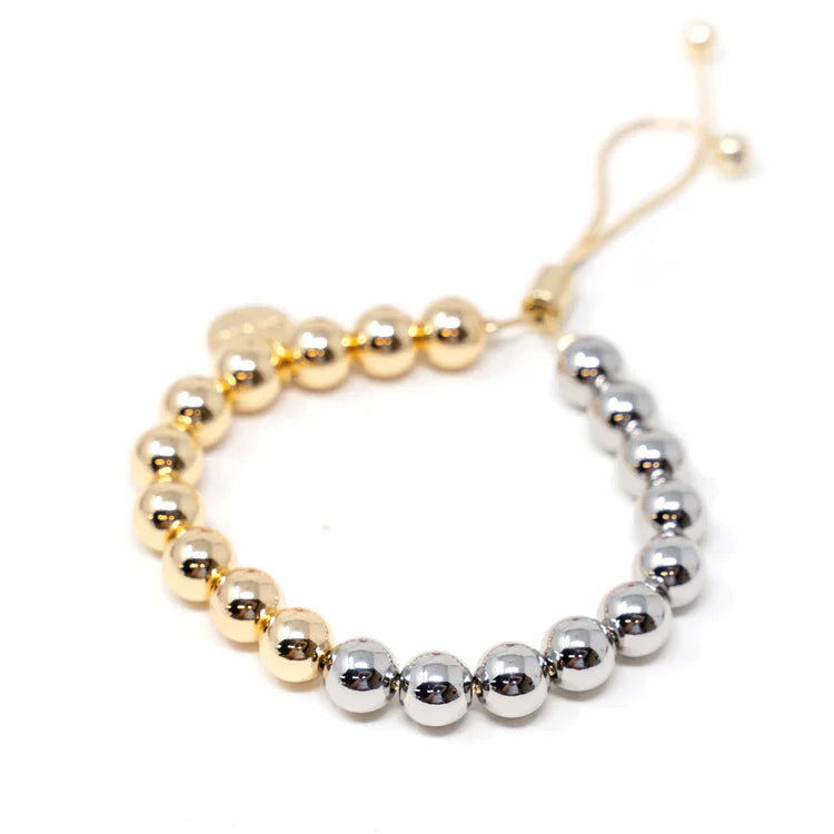 
                      
                        PREORDER: Two Tone Adjustable Bracelet in Assorted Sizes
                      
                    