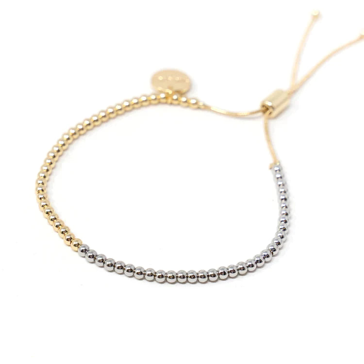 
                      
                        PREORDER: Two Tone Adjustable Bracelet in Assorted Sizes
                      
                    