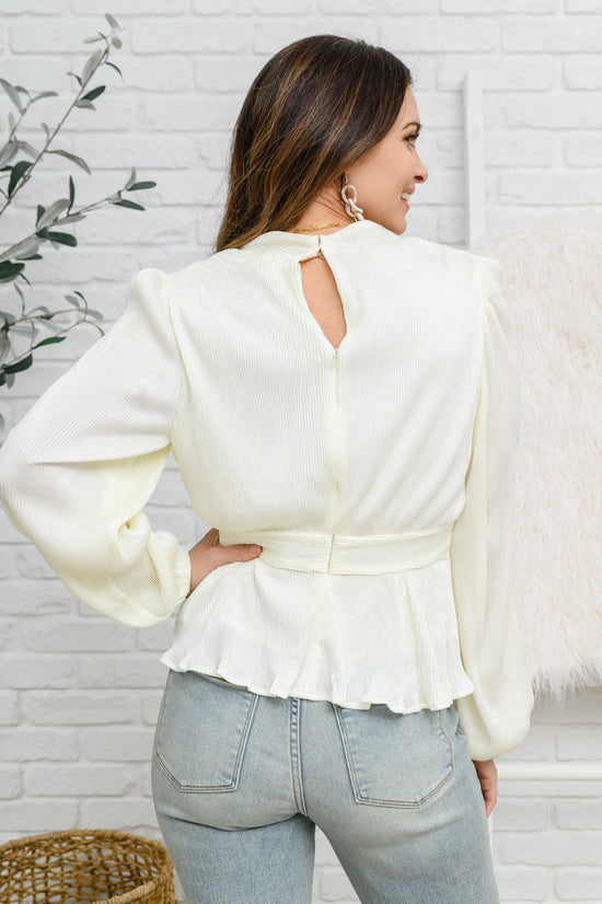 Load image into Gallery viewer, Xanidu Long Sleeve V Neck Blouse in White
