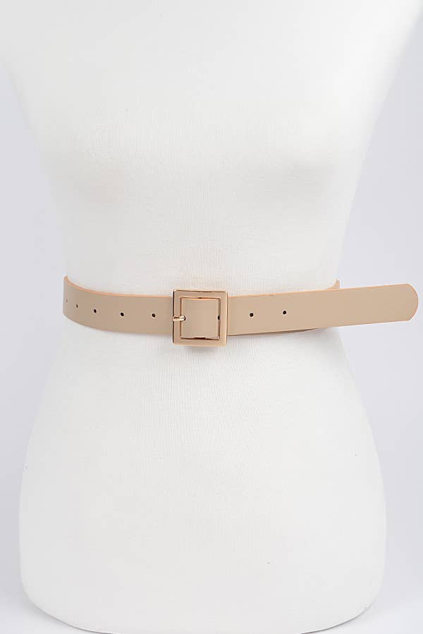 Beige Faux Leather Belt