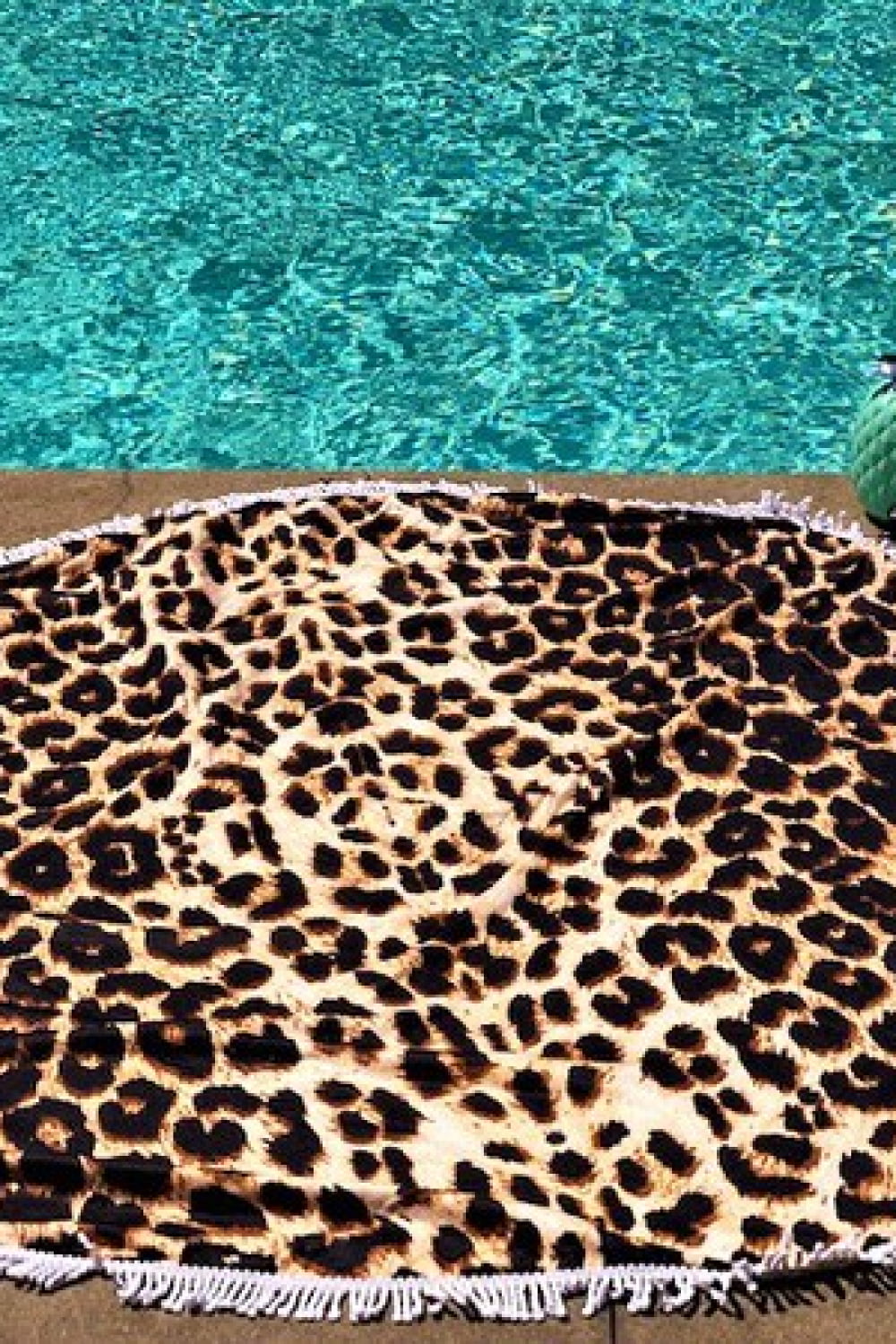 Load image into Gallery viewer, Wild Zone Rounded Leopard Beach Towel
