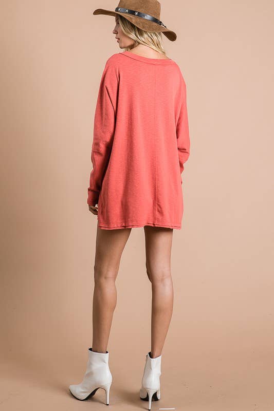 Coral Dolman Sleeve Top