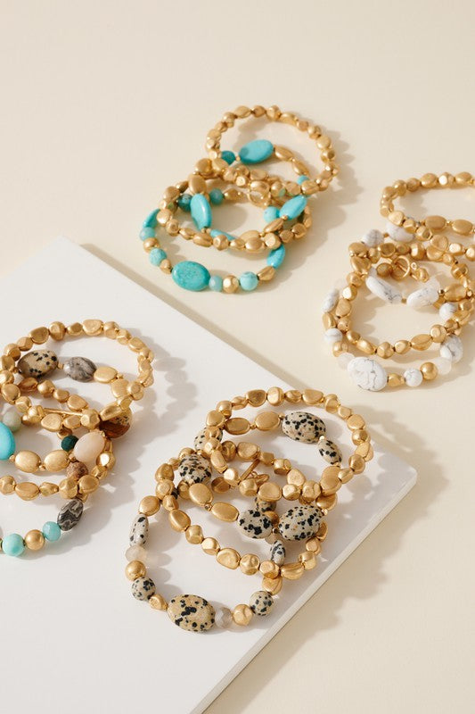 Stone Beaded Bracelet Set