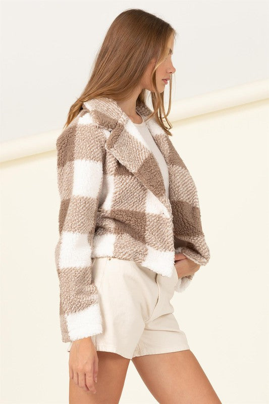 Lucky Break Checkered Sherpa Jacket