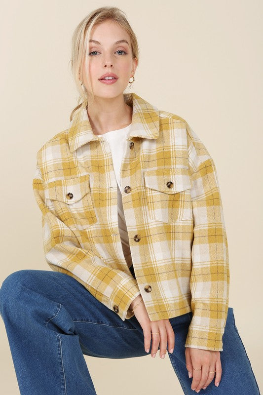 Mona Cropped Plaid Shacket