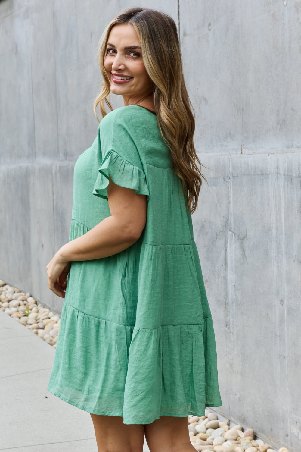 Haydyn Textured Woven Babydoll Dress