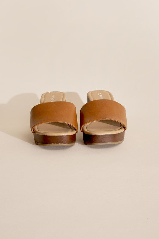 Lauren Chunky Heel Slide Sandals