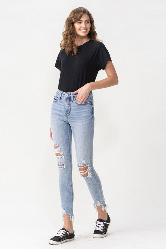 Load image into Gallery viewer, Lauren Distressed High Rise Skinny Jeans
