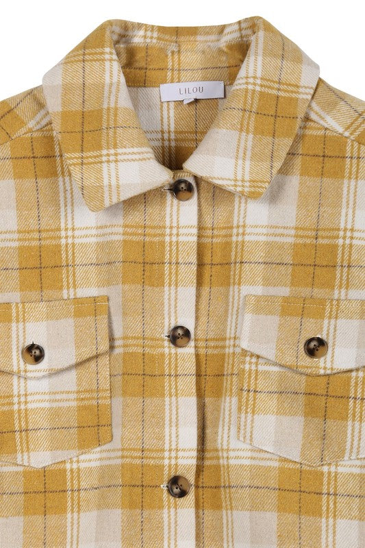 Mona Cropped Plaid Shacket