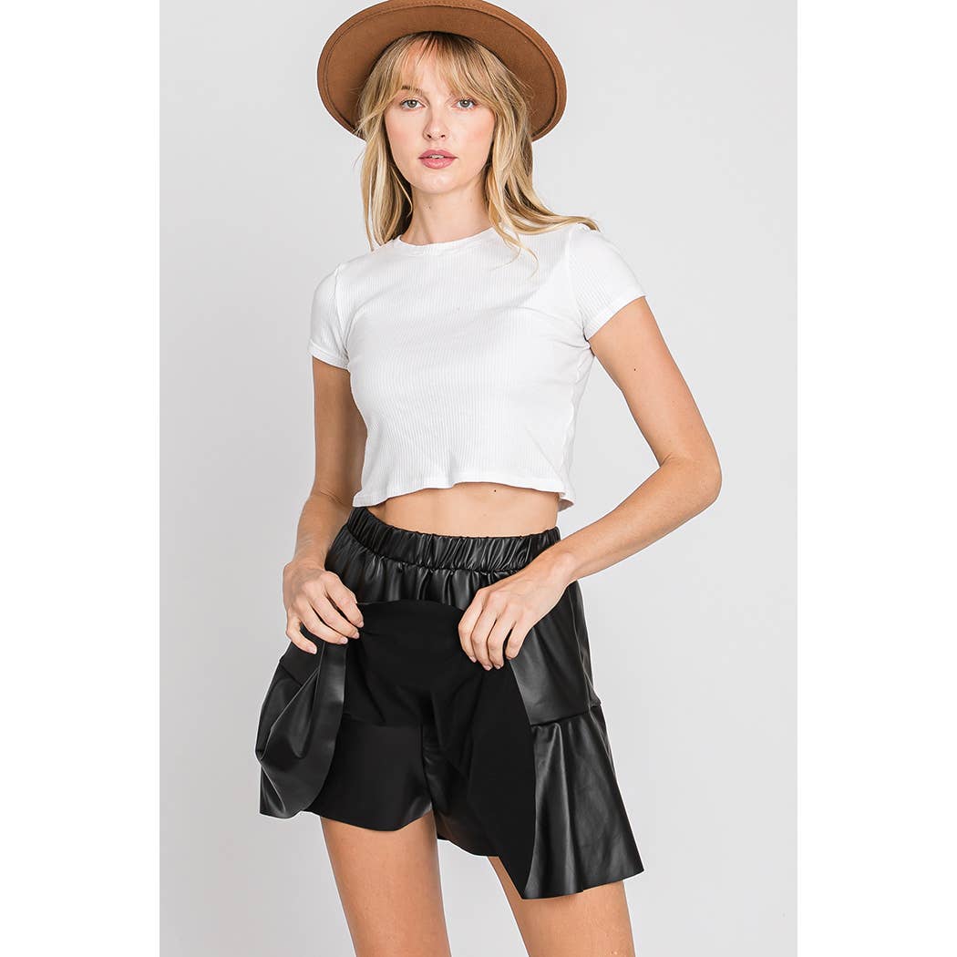 Black Faux Leather Skirt