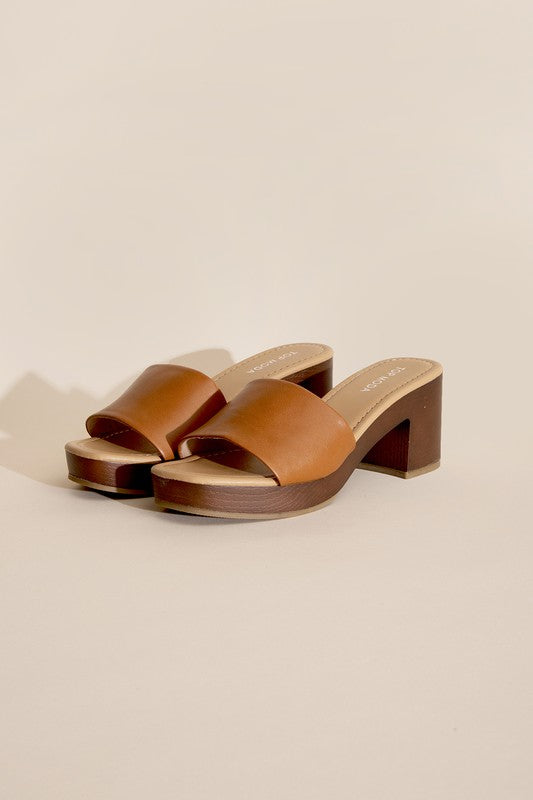 Lauren Chunky Heel Slide Sandals