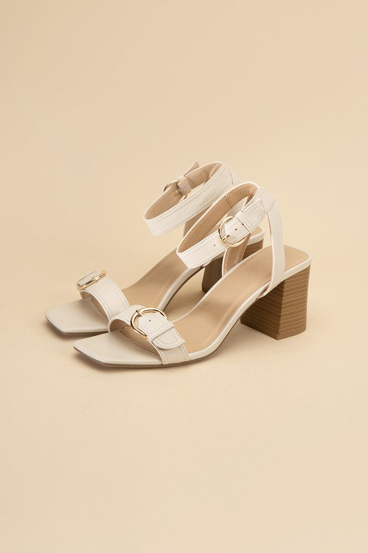Trixie Buckle Detail Block Heel Sandals